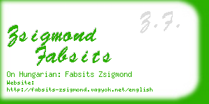 zsigmond fabsits business card